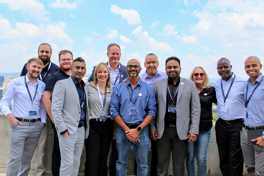 The DVT team posing for a photograph