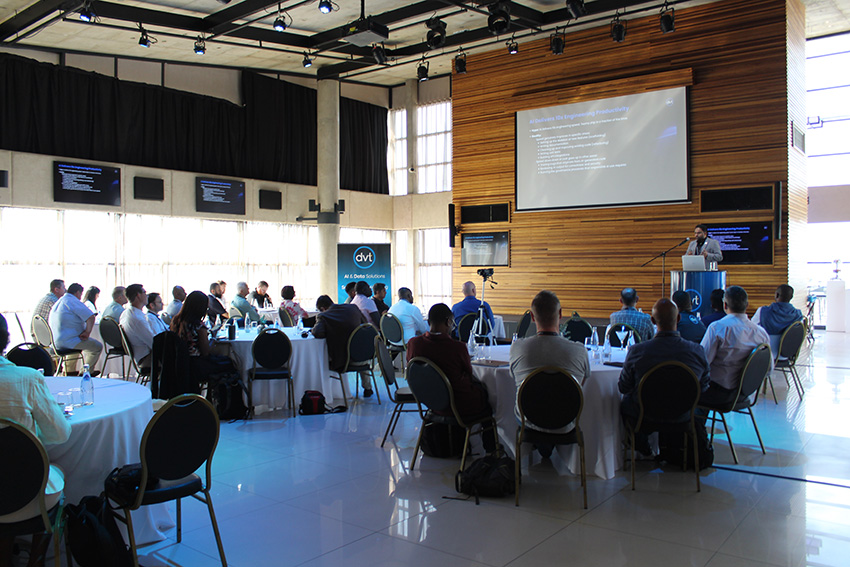 Saurabh Agrawal, CTO of DVT presenting at the Insights event